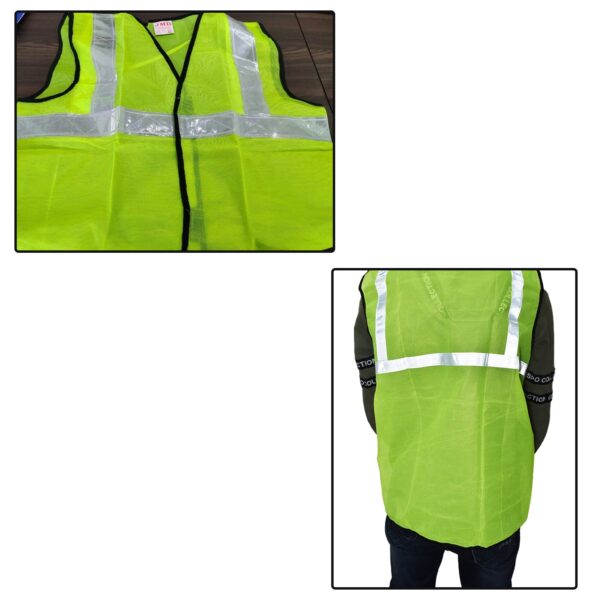 7437 Green Safety Jacket For Having protection against accidents usually in construction area's.