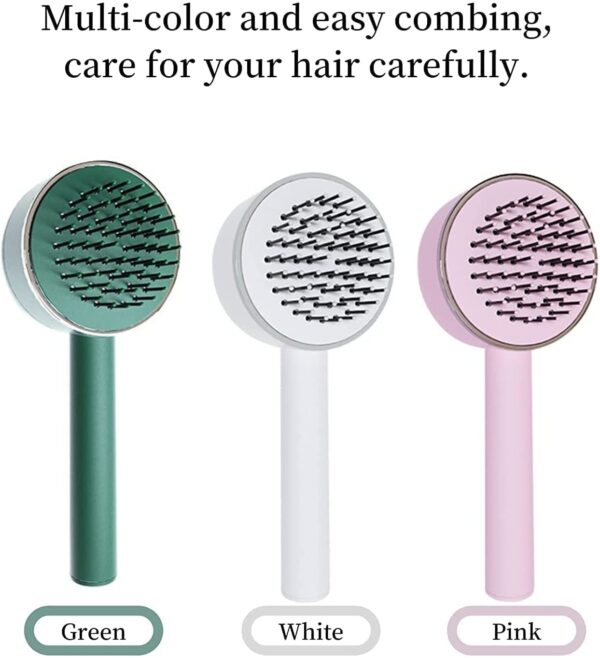 6034﻿ Air Cushion Massage Brush, Airbag Massage Comb with Long Handle, Self-Cleaning Hair Brush, Detangling Anti-Static for All Hair