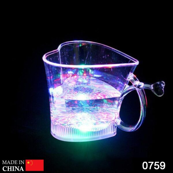 0759 Heart Shape Activated Blinking Led Glass Cup