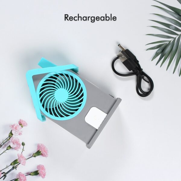 4799 Mini House Fan House Design Rechargeable Portable Personal Desk Fan For Home , Office & Kids Use