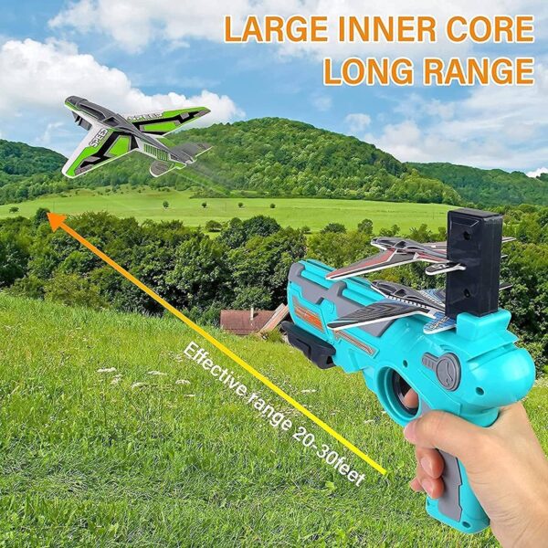 4413A Airplane Launcher Gun Toy with Foam Glider Planes, Outdoor Games for Children, Best Aeroplane Toys for Kids, Air Battle Gun Toys  ( 5 Plane Include )