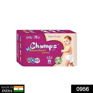0956 Premium Champs High Absorbent Pant Style Diaper Extra Large(XL) Size, 32 Pieces (956_XLar_32) Champs