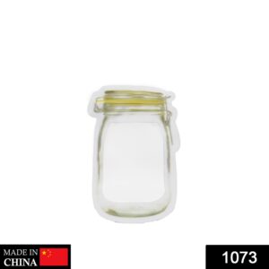 1073 Reusable Airtight Seal Plastic Food Storage Mason Jar Zipper (150ml)