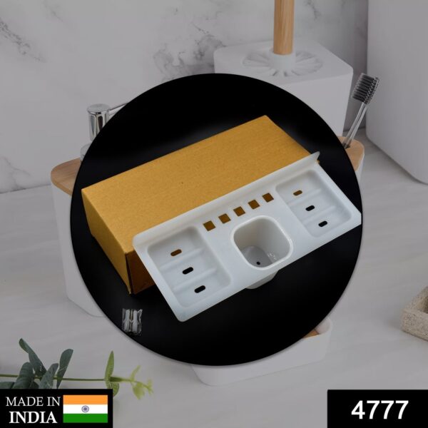 4777 4 in 1 Plastic Soap Dish and plastic soap dish tray used in bathroom and kitchen purposes.