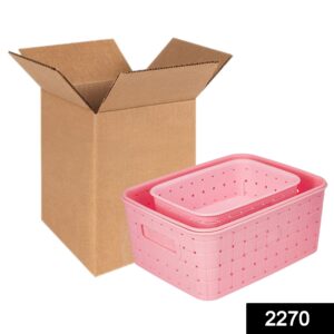 2270 Multipurpose Smart Shelf Basket  Storage Basket (Set 3 Pc)