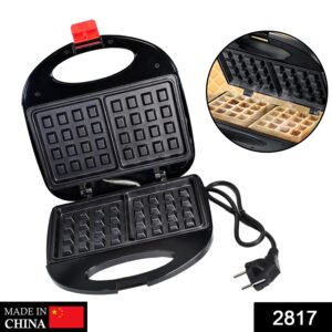 2817 Waffle Maker, Makes 2 Square Shape Waffles| Non-Stick Plates| Easy to Use with Indicator Lights