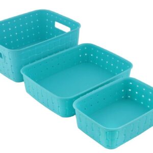 062 Smart Baskets for Storage(Set of 3) Sky Blue