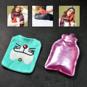 6529 Doremon Cartoon small Hot Water Bag with C...