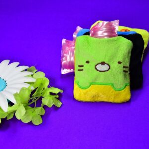 6514 Green Kitty small Hot Water Bag with Cover...