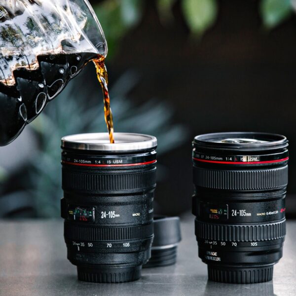 4763 Plastic Camera Lens Stainless Steel Coffee Mug (1 lid )