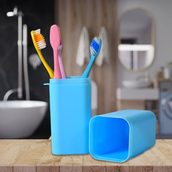 4991 Blue Square Shape Capsule Travel Toothbrush Toothpaste Case Holder Portable Toothbrush Storage Plastic Toothbrush Holder.