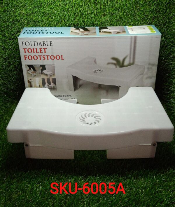 6005A Plastic Non-Slip Folding Toilet Squat Stool - White Color