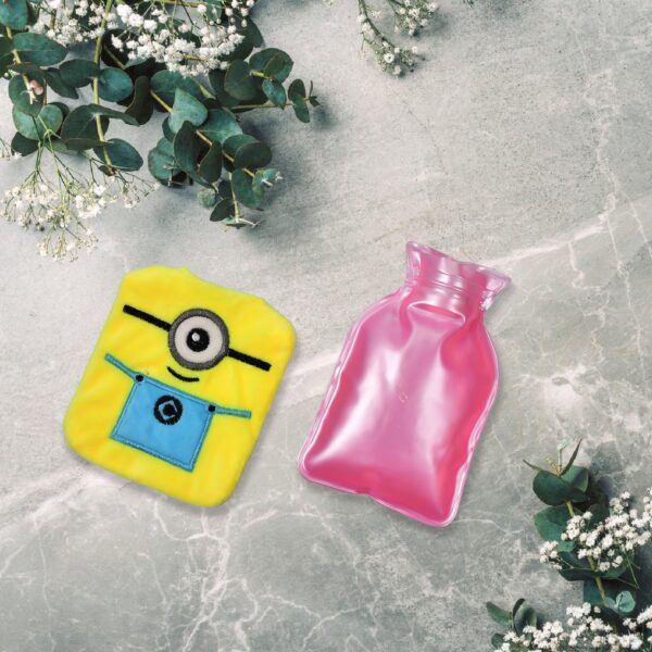 6506 Minions small Hot Water Bag with Cover for Pain Relief, Neck, Shoulder Pain and Hand, Feet Warmer, Menstrual Cramps.