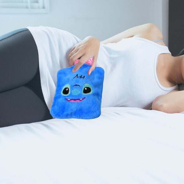 6512 Blue Stitch small Hot Water Bag with Cover for Pain Relief, Neck, Shoulder Pain and Hand, Feet Warmer, Menstrual Cramps.