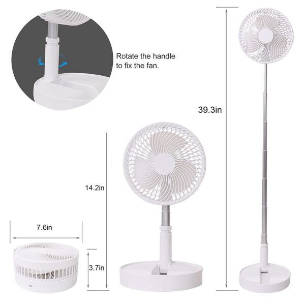 7206 TELESCOPIC ELECTRIC DESKTOP FAN, HEIGHT ADJUSTABLE, FOLDABLE & PORTABLE FOR TRAVEL/CARRY | SILENT TABLE TOP PERSONAL FAN FOR BEDSIDE, OFFICE TABLE