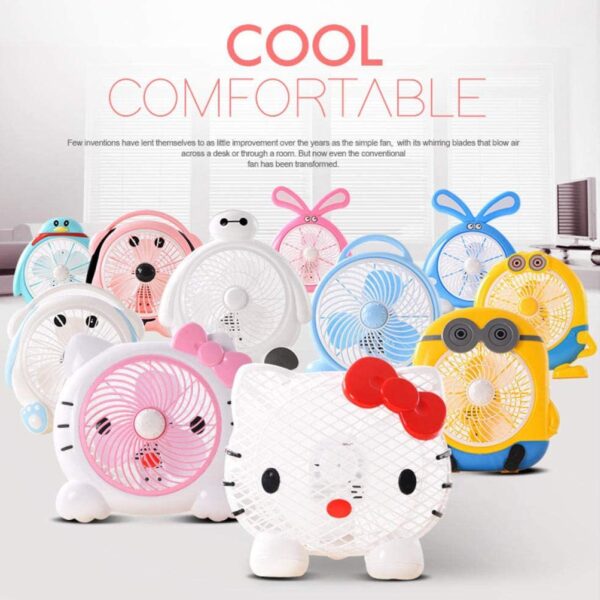 6464 plastic cute mini  cartoon electric usb fan desk fan for children