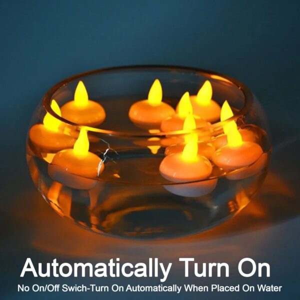 6432 Set of 24 Flameless Floating Candles Battery Operated Tea Lights Tealight Candle - Decorative, Wedding.