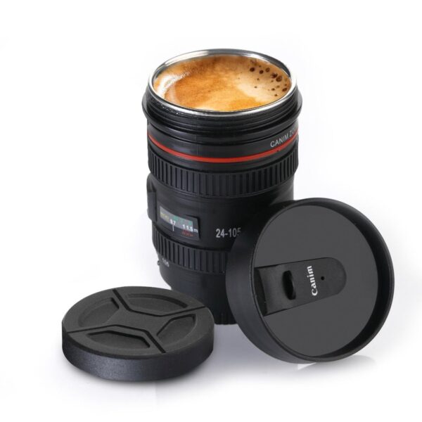 4763 Plastic Camera Lens Stainless Steel Coffee Mug (1 lid )