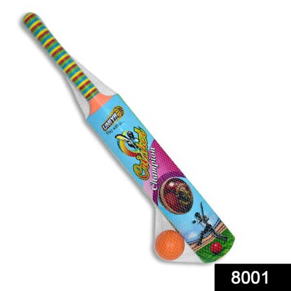 8001 Plastic Cricket Bat and Ball Toy for Kids