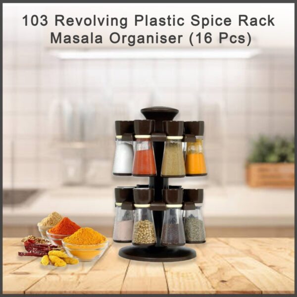 0103 Revolving Plastic Spice Rack  (16 Pcs)