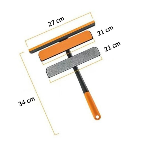 6087A PLASTIC 3 IN 1 ROTATABLE DOUBLE SIDE DESIGN CLEANING BRUSH GLASS WIPER FOR GLASS WINDOW, CAR WINDOW, MIRROR, FLOOR (MULTICOLOR)