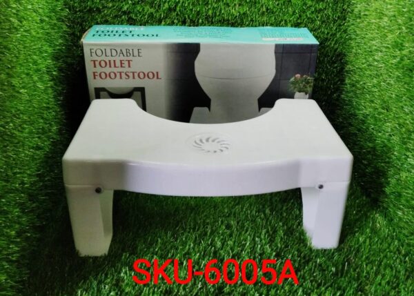 6005A Plastic Non-Slip Folding Toilet Squat Stool - White Color