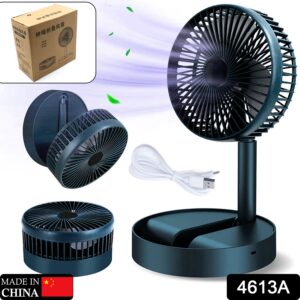 4613A Telescopic Electric Desktop Fan, Height Adjustable, Foldable & Portable for Travel/Carry | Silent Table Top Personal Fan for Bedside, Office Table (Battery Not Include)